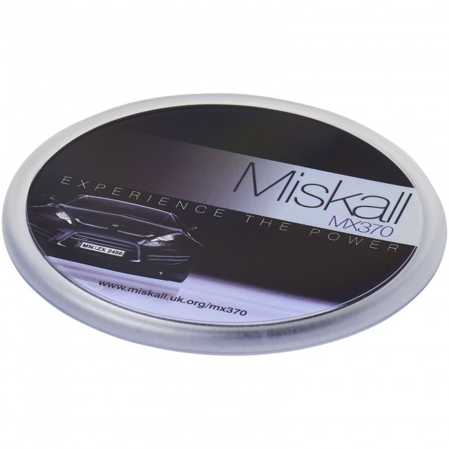 Promotional Ellison round plastic coaster with paper insert