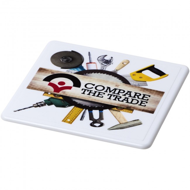 Promotional Renzo square plastic coaster - Image 1