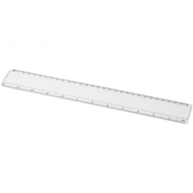 Promotional Ellison 30 cm plastic ruler with paper insert - Image 1