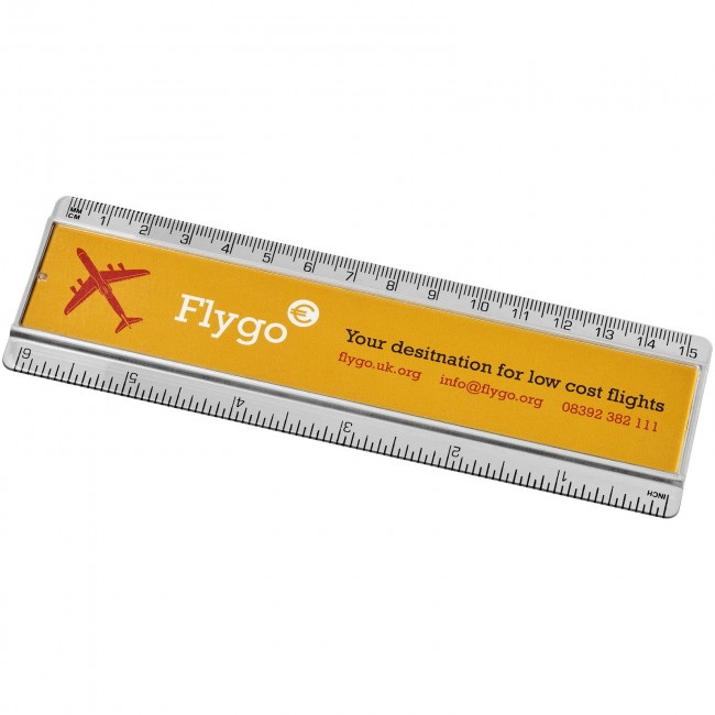 Promotional Ellison 15 cm plastic ruler with paper insert - Image 2