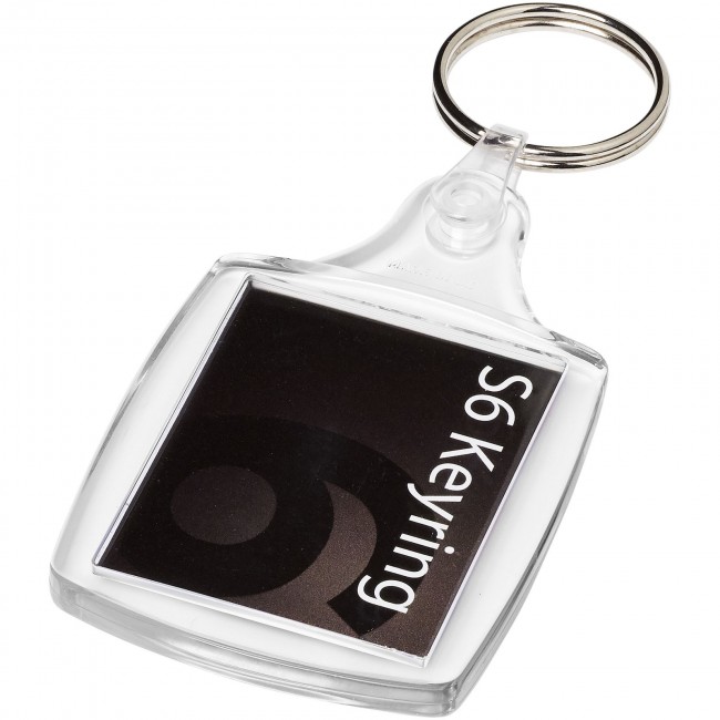 Promotional Vosa A6 keychain with plastic clip