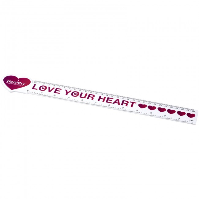 Promotional Loki 30 cm heart-shaped plastic ruler