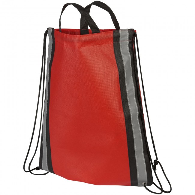 Promotional Reflective non-woven drawstring backpack - Image 1