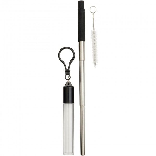 Promotional Zeya Reusable Stainless Steel Straw Keychain - Image 2