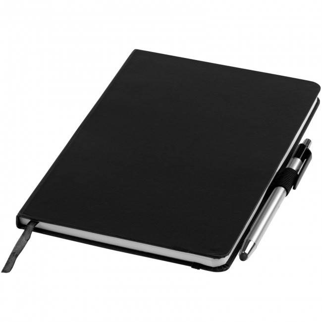 Promotional Crown A5 notebook with stylus ballpoint pen - Image 3