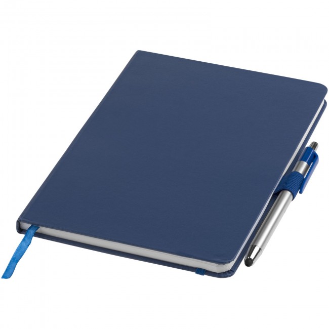 Promotional Crown A5 notebook with stylus ballpoint pen - Image 2