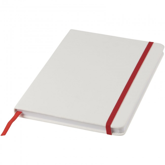 Promotional Spectrum A5 white notebook with coloured strap - Image 5