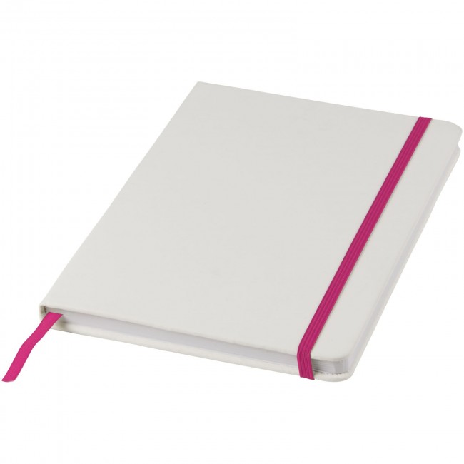 Promotional Spectrum A5 white notebook with coloured strap - Image 1