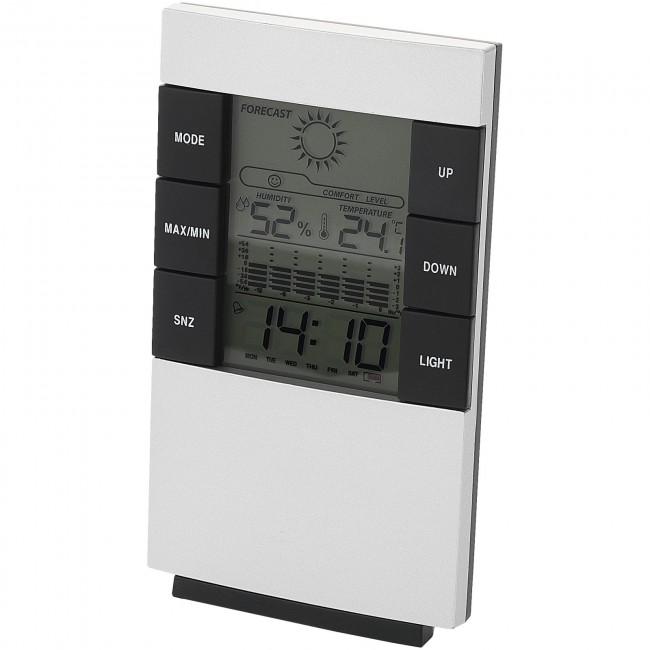 Promotional Como desk weather station with alarm clock