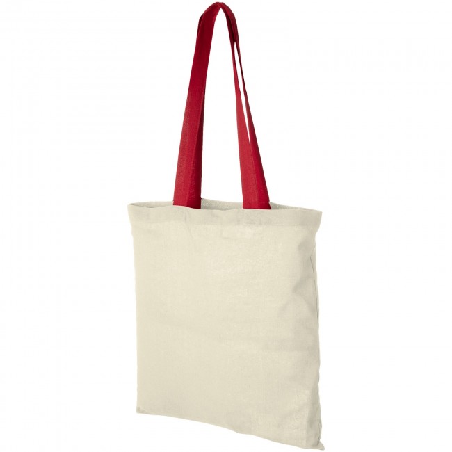 Promotional Nevada 100 g/m² cotton tote bag with coloured handles - Image 8