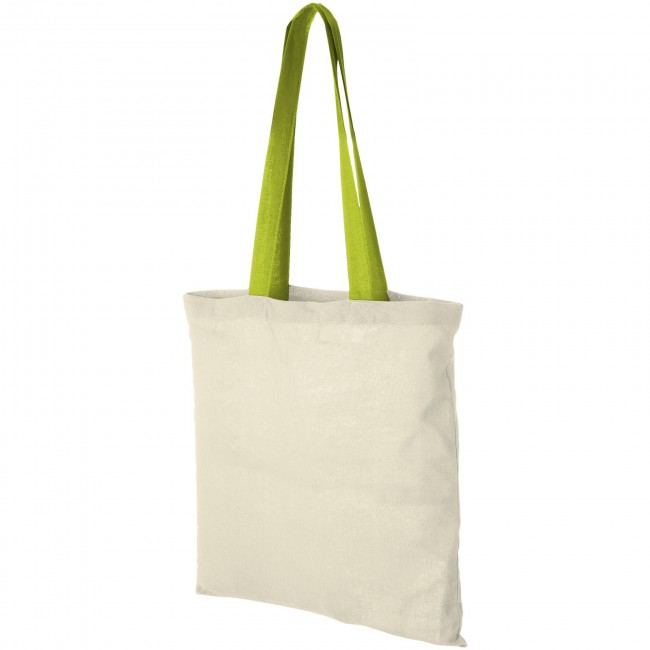 Promotional Nevada 100 g/m² cotton tote bag with coloured handles - Image 5