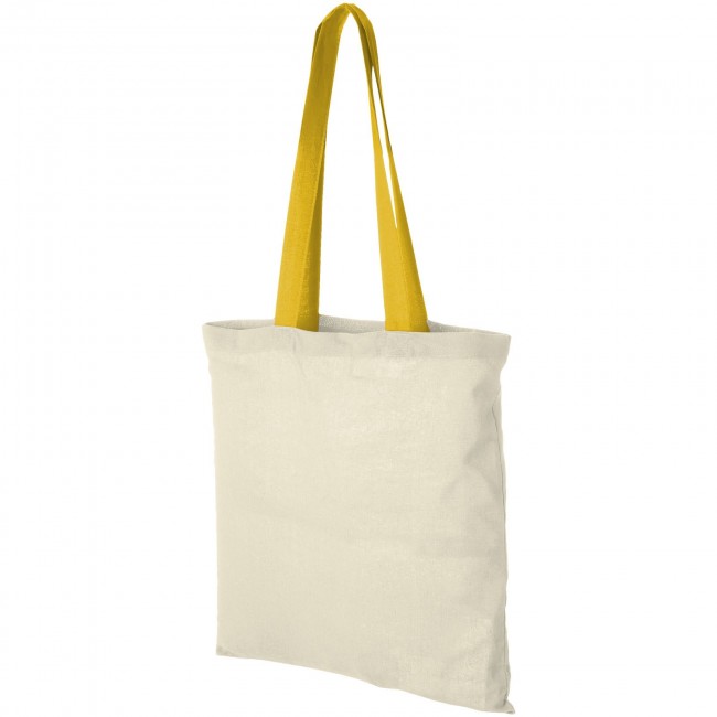 Promotional Nevada 100 g/m² cotton tote bag with coloured handles - Image 4