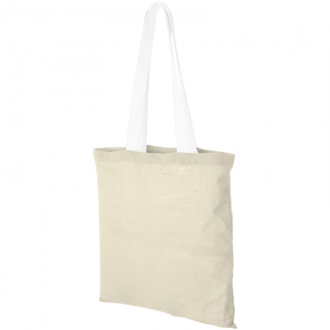 Promotional Nevada 100 g/m² cotton tote bag with coloured handles - Image 3