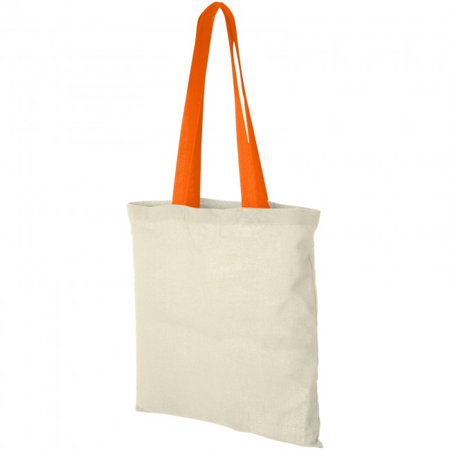 Promotional Nevada 100 g/m² cotton tote bag with coloured handles - Image 2