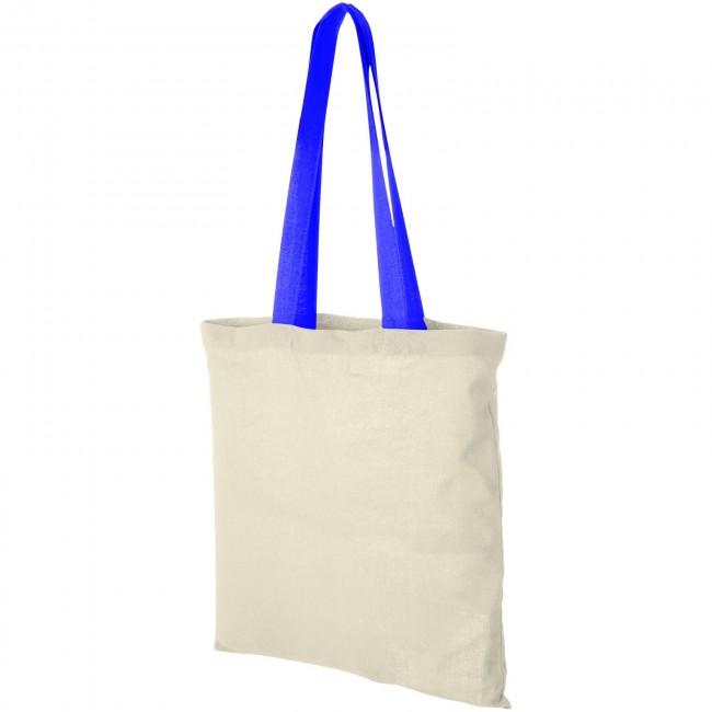 Promotional Nevada 100 g/m² cotton tote bag with coloured handles - Image 1