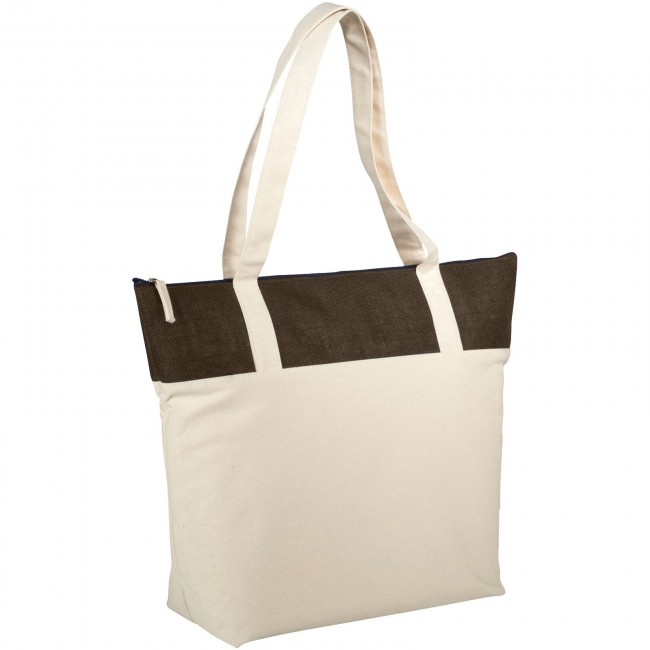 Promotional Jones tote bag made from 407 g/m² cotton and jute - Image 2