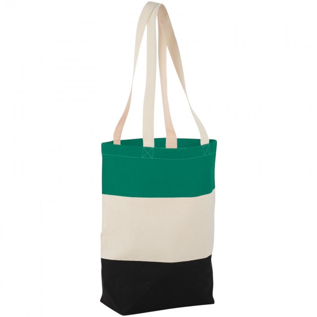 Promotional Colour-block 227 g/m² cotton tote bag - Image 3