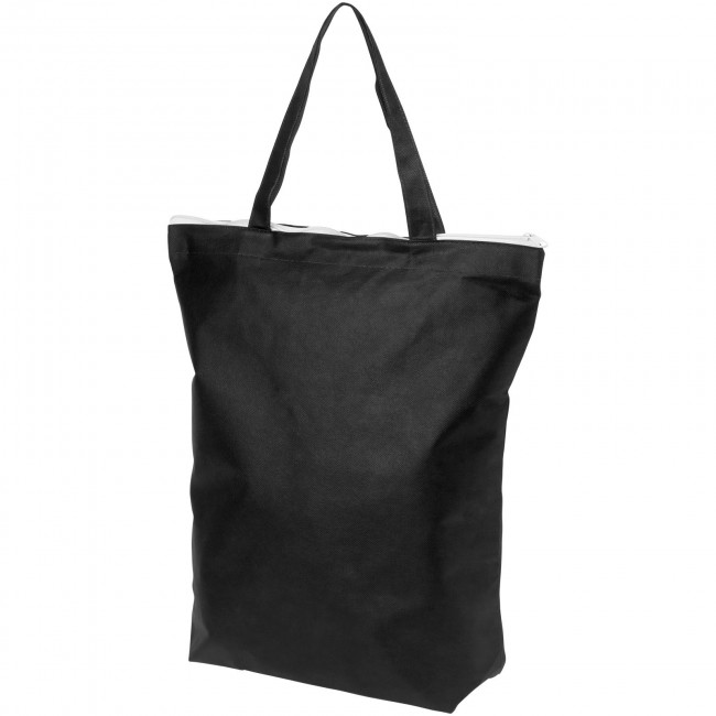 Promotional Privy zippered short handle non-woven tote bag - Image 8