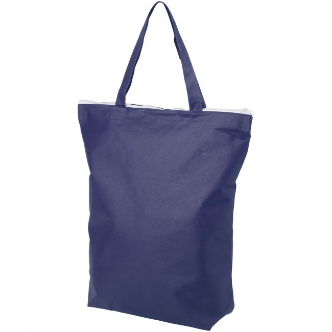 Promotional Privy zippered short handle non-woven tote bag - Image 7