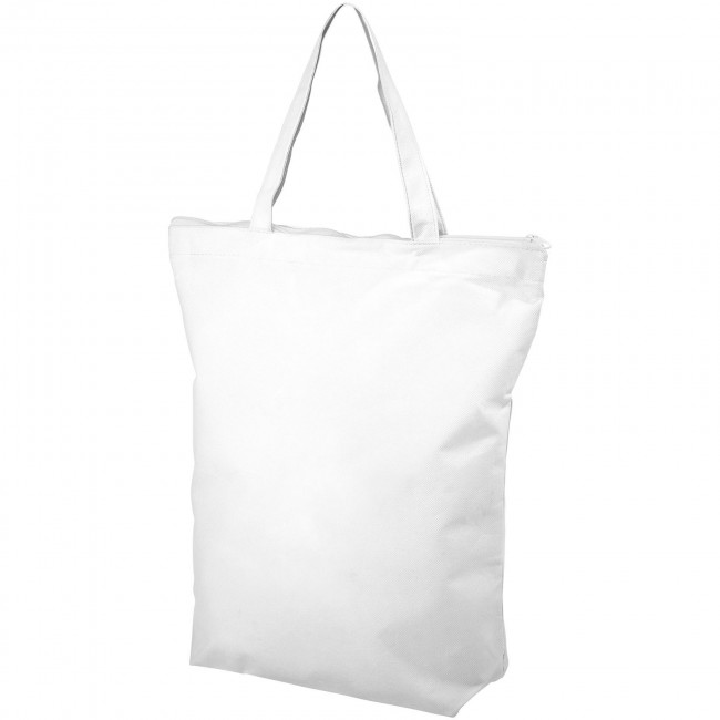 Promotional Privy zippered short handle non-woven tote bag - Image 6