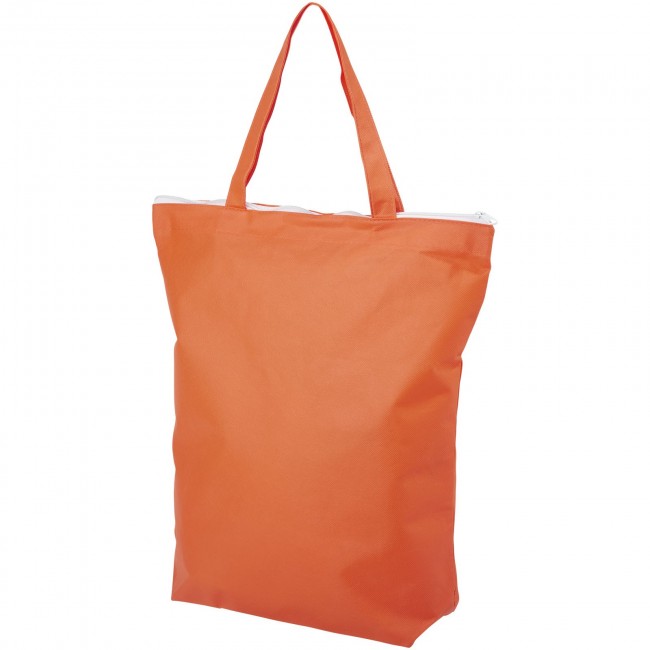 Promotional Privy zippered short handle non-woven tote bag - Image 2