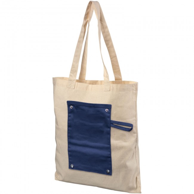 Promotional Snap 180 g/m² roll-up buttoned  cotton tote bag - Image 3