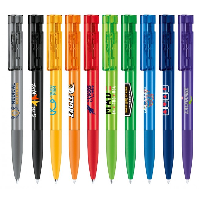 Promotional senator Liberty Clear plastic ball pen with soft grip