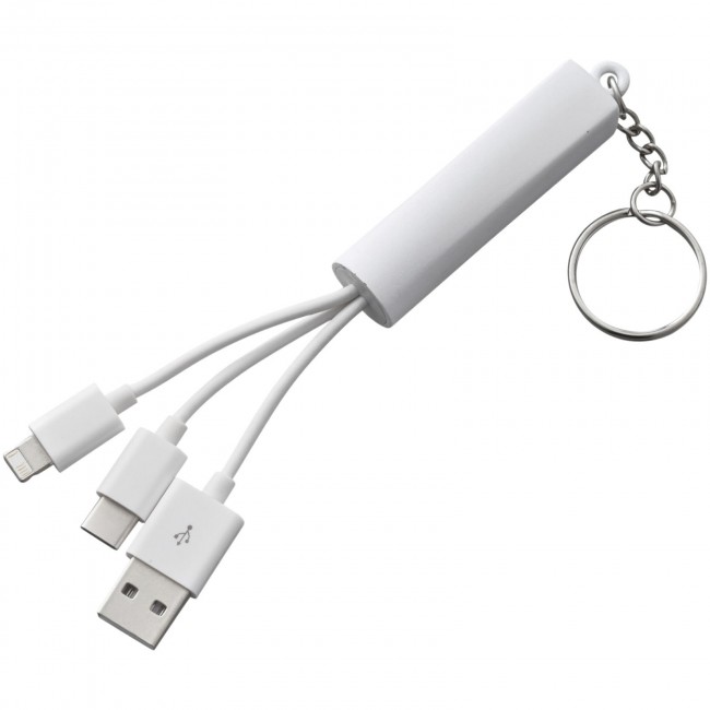 Promotional Route 3-in-1 light-up charging cable with keychain - Image 4