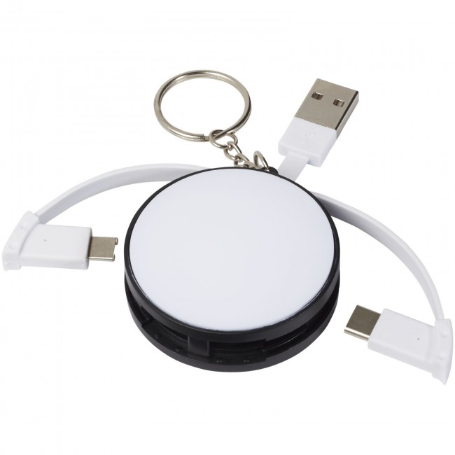 Promotional Wrap-around 3-in-1 charging cable with keychain - Image 4