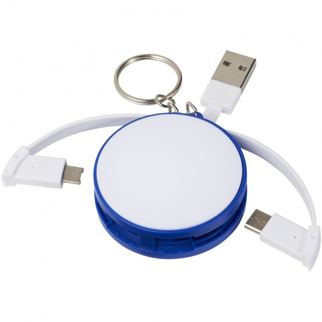 Promotional Wrap-around 3-in-1 charging cable with keychain - Image 3