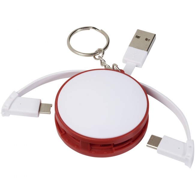 Promotional Wrap-around 3-in-1 charging cable with keychain - Image 2