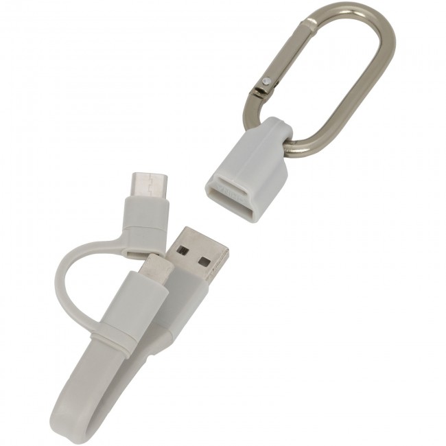 Promotional Fold 3-in-1 charging cable with carabiner - Image 1