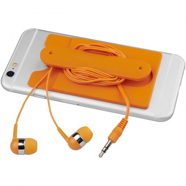 Promotional Wired earbuds and silicone phone wallet - Image 2