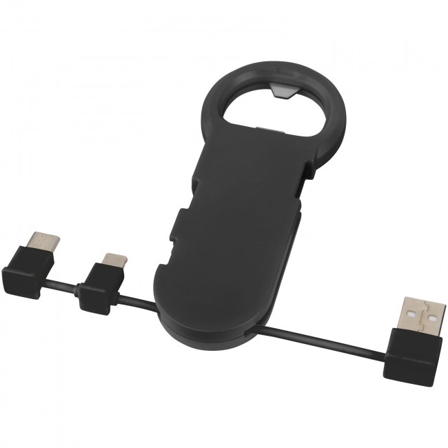 Promotional Phial bottle opener with 3-in-1 charging cable