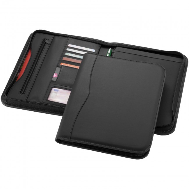 Promotional Ebony A4 zippered portfolio - Image 1