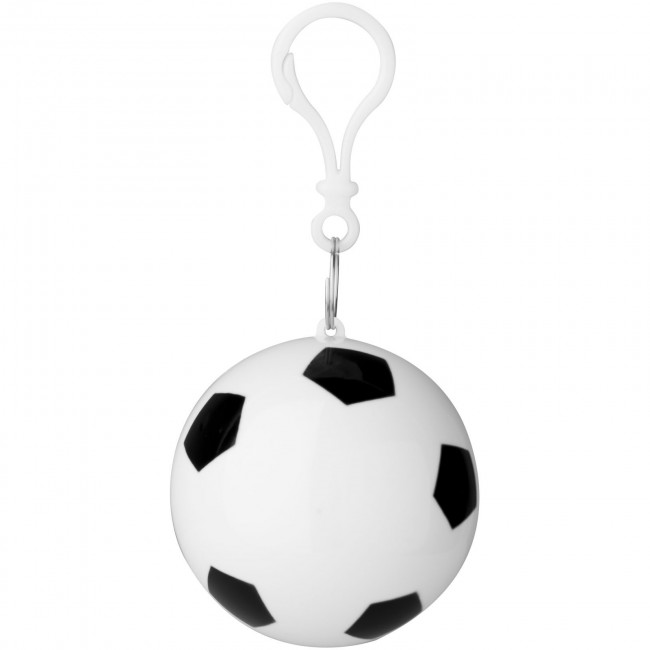 Promotional Zina foldable rain poncho in football keychain