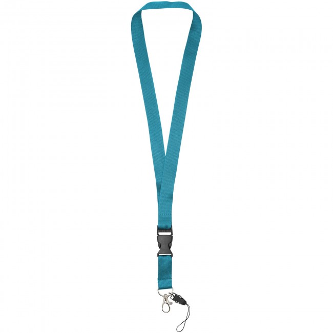 Promotional Sagan lanyard with detachable buckle, phone holder - Image 2