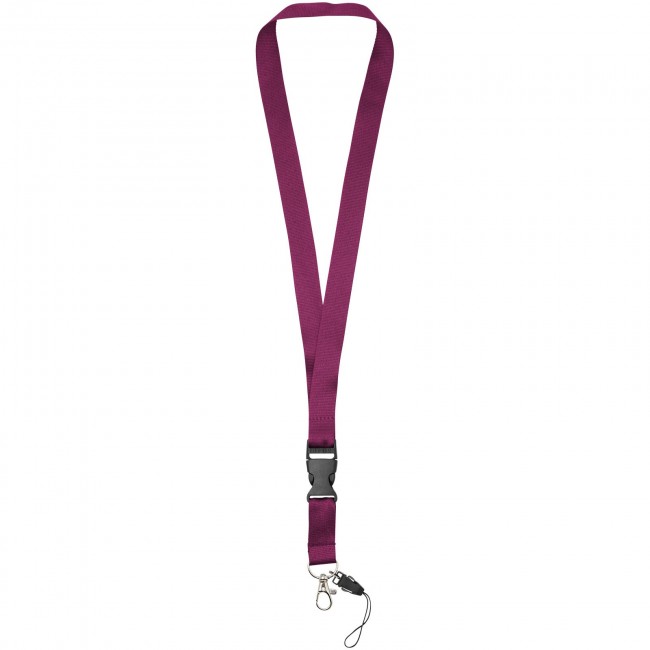 Promotional Sagan lanyard with detachable buckle, phone holder - Image 1