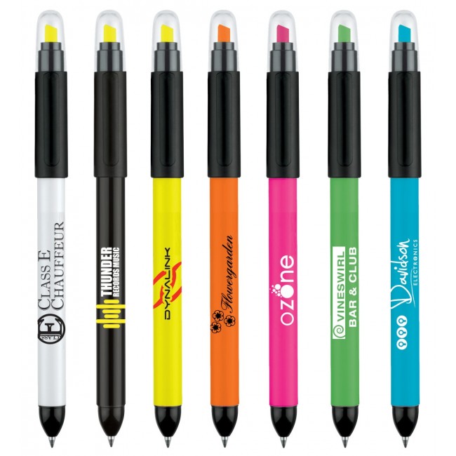 Promotional senator Duo Pen Polished plastic multifunction ball pen & highlighter