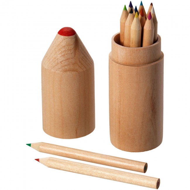 Promotional Woody 12-piece coloured pencil set