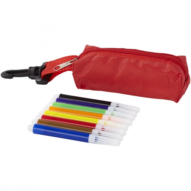 Promotional Bolt 8-piece coloured marker set with pouch - Image 2