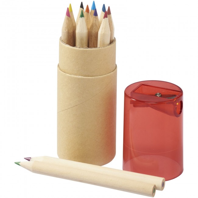 Promotional Hef 12-piece coloured pencil set with sharpener - Image 2