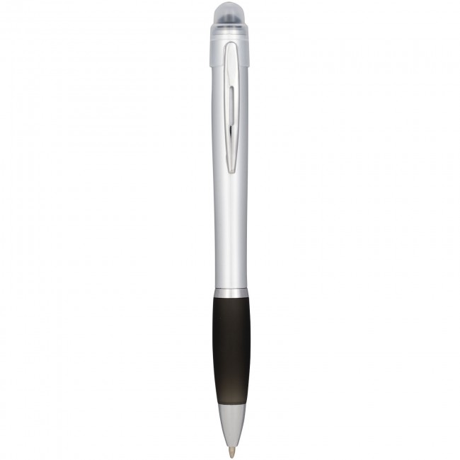 Promotional Nash light up pen silver barrel coloured grip - Image 9