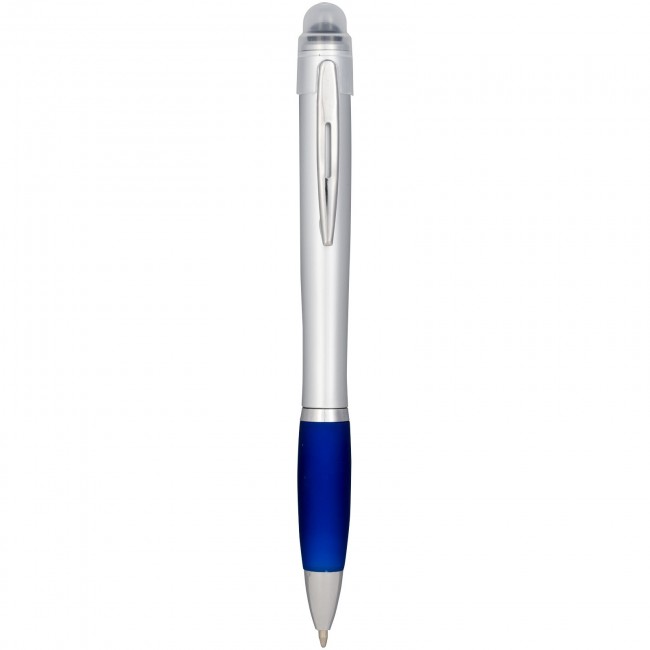 Promotional Nash light up pen silver barrel coloured grip - Image 8