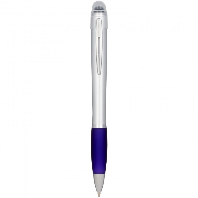 Promotional Nash light up pen silver barrel coloured grip - Image 6