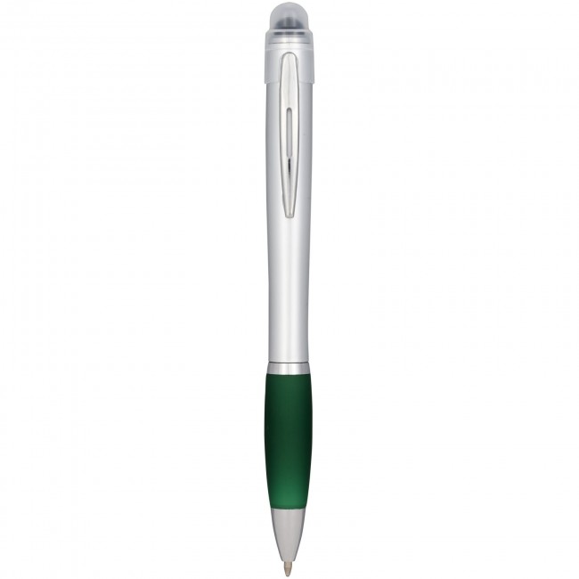 Promotional Nash light up pen silver barrel coloured grip - Image 5