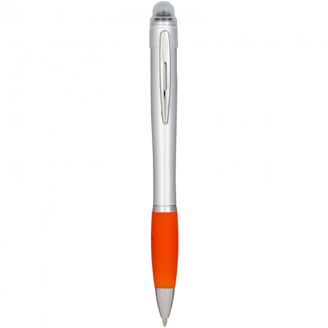 Promotional Nash light up pen silver barrel coloured grip - Image 4