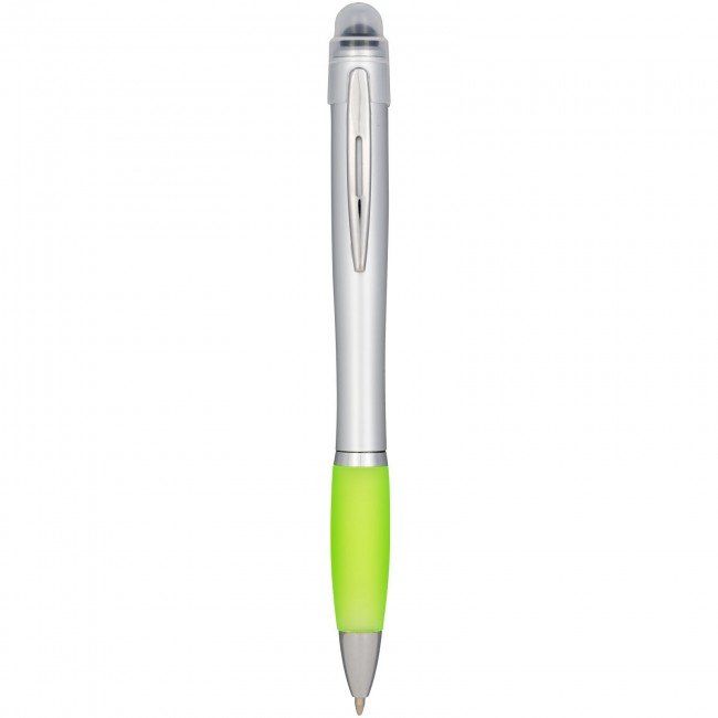 Promotional Nash light up pen silver barrel coloured grip - Image 3