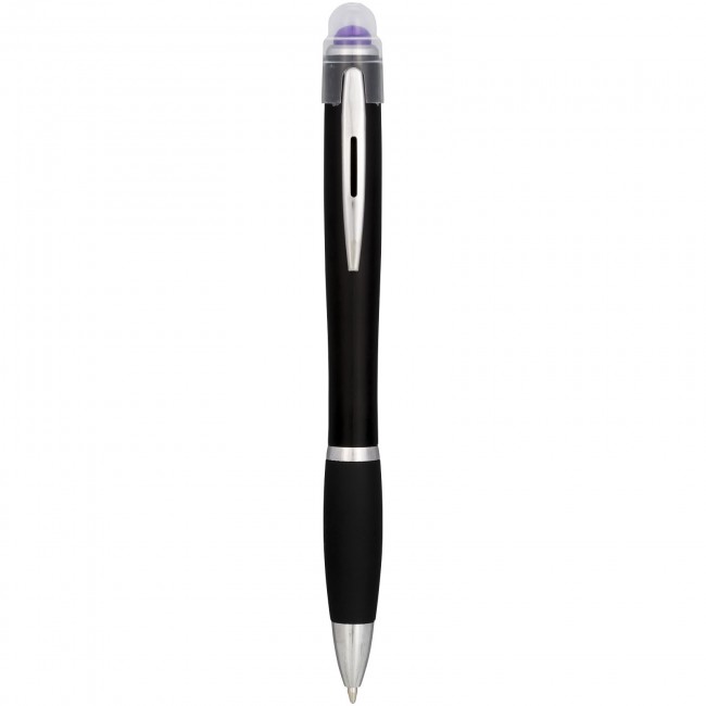 Promotional Nash coloured light up black barrel ballpoint pen - Image 1