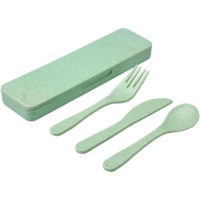 Promotional Bamberg bamboo fiber cutlery set - Image 4